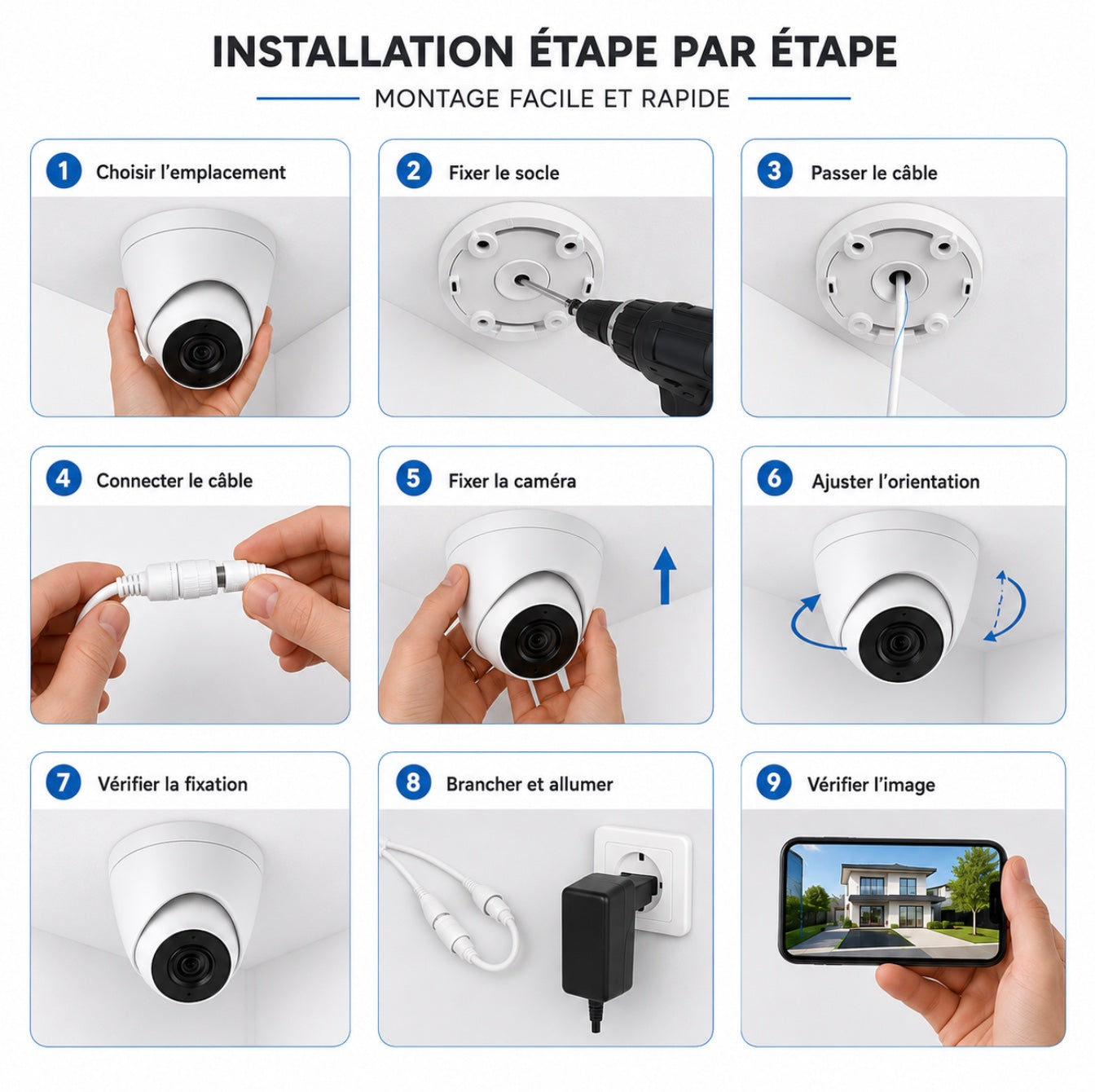 Caméra IP Extérieure / Intérieure PoE avec Audio et Support Carte TF