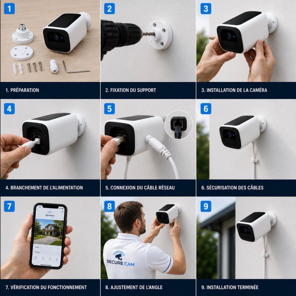 Caméra de Sécurité Extérieure Solaire – Résolution 2K | Sans Fil | Alimentation Solaire Continue