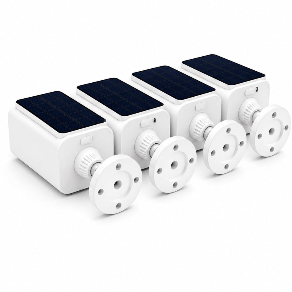 Kit de 4 Caméras de Surveillance Solaires 2K WiFi Extérieures